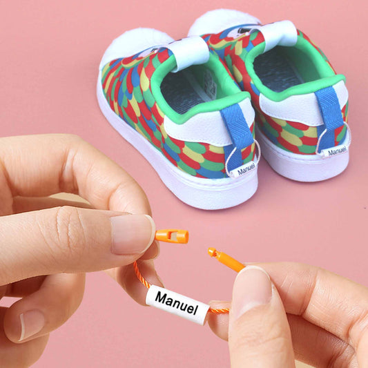 Set of 40/80PCS Shoes Name Label Tag In Multi Colors String 5 Options of Tag Color In White Yellow Red Orange BlueStacy & Kirill