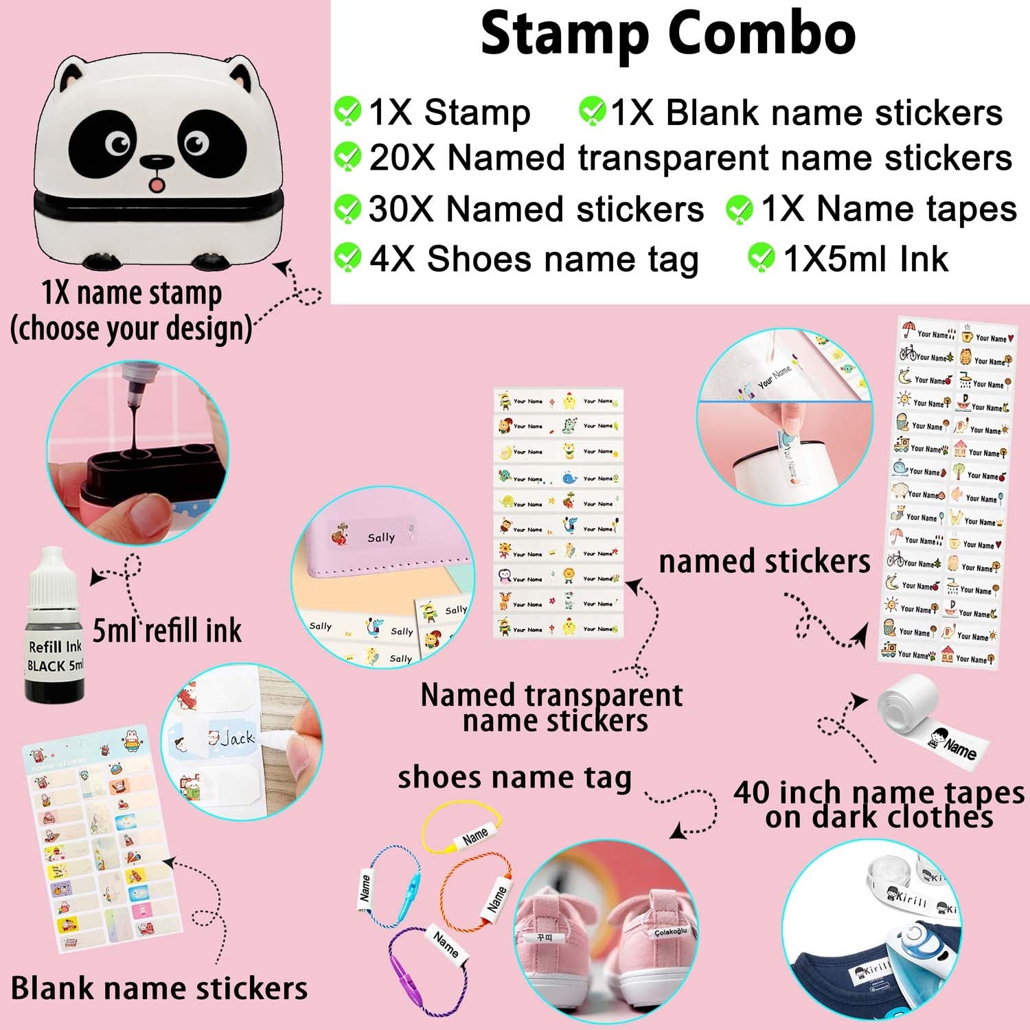 Stacy And Kirill (Stacynkirill) Name Stamp - Cute Animal Personalised Name Stamp For Kids AdultsStacy & Kirill