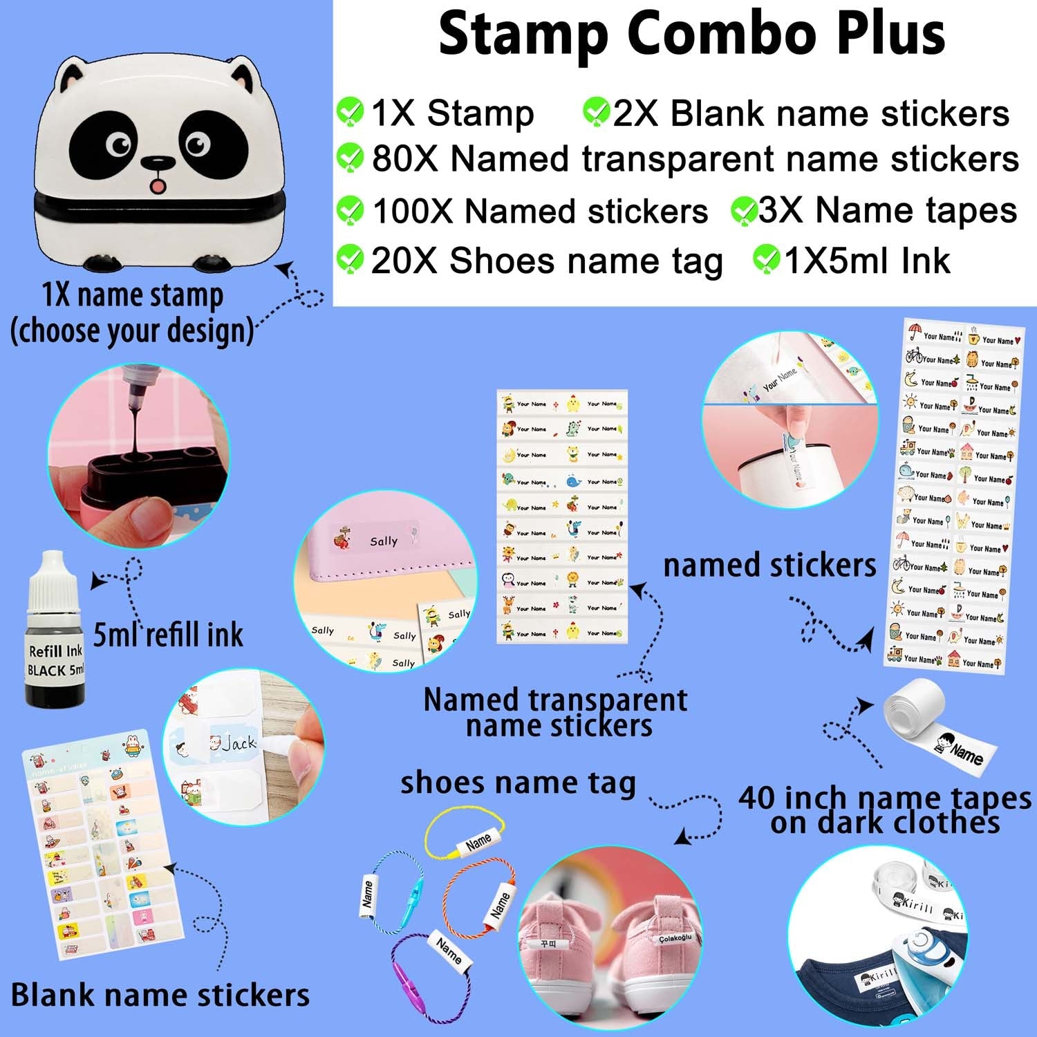 Stacy And Kirill (Stacynkirill) Name Stamp - Cute Animal Personalised Name Stamp For Kids AdultsStacy & Kirill